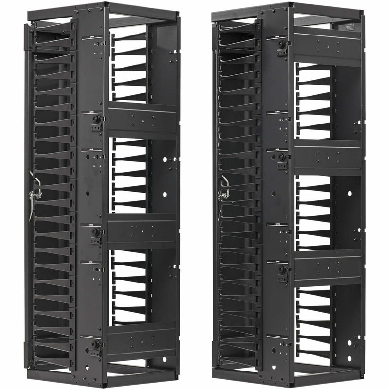 Exploded view showing modular components of cable manager