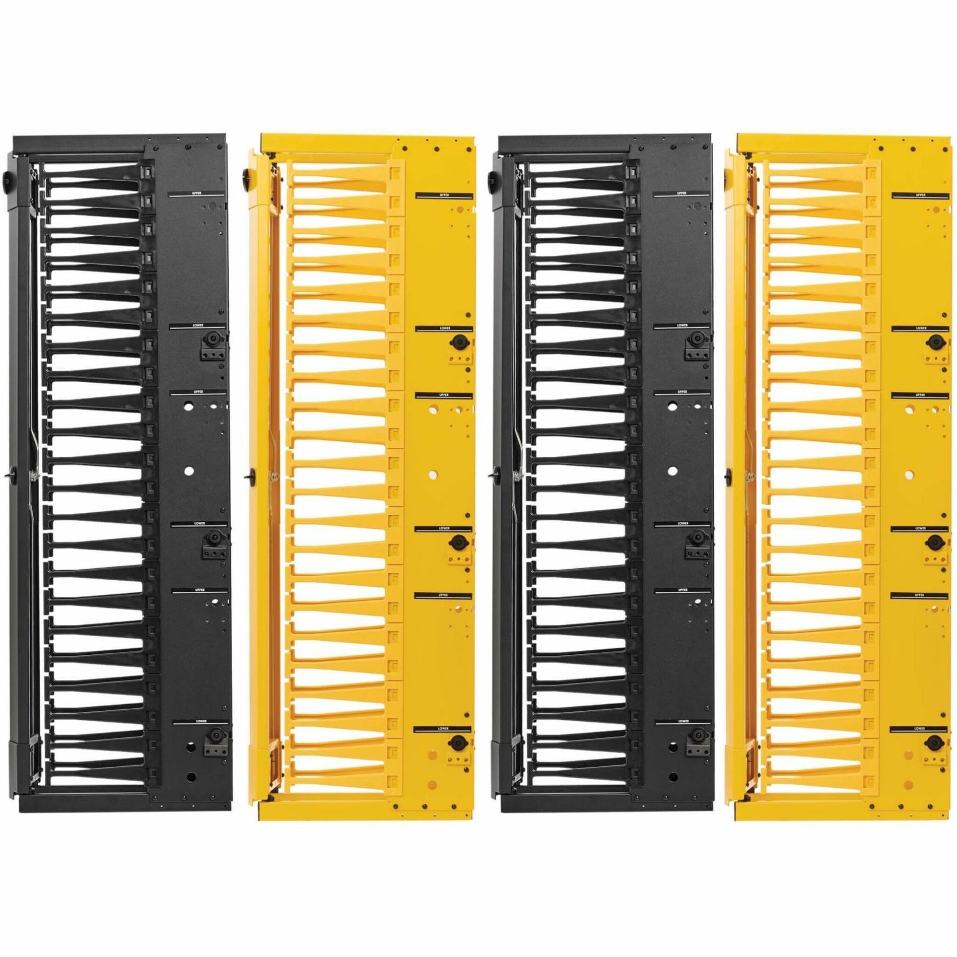 特力士 SRCABLEVRT6HD2F 电缆组织者，双面指槽，6英寸宽，黑色和黄色 特力士