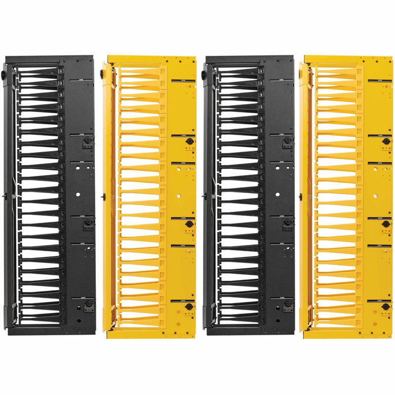 Detailed view of cable management pattern and organization features