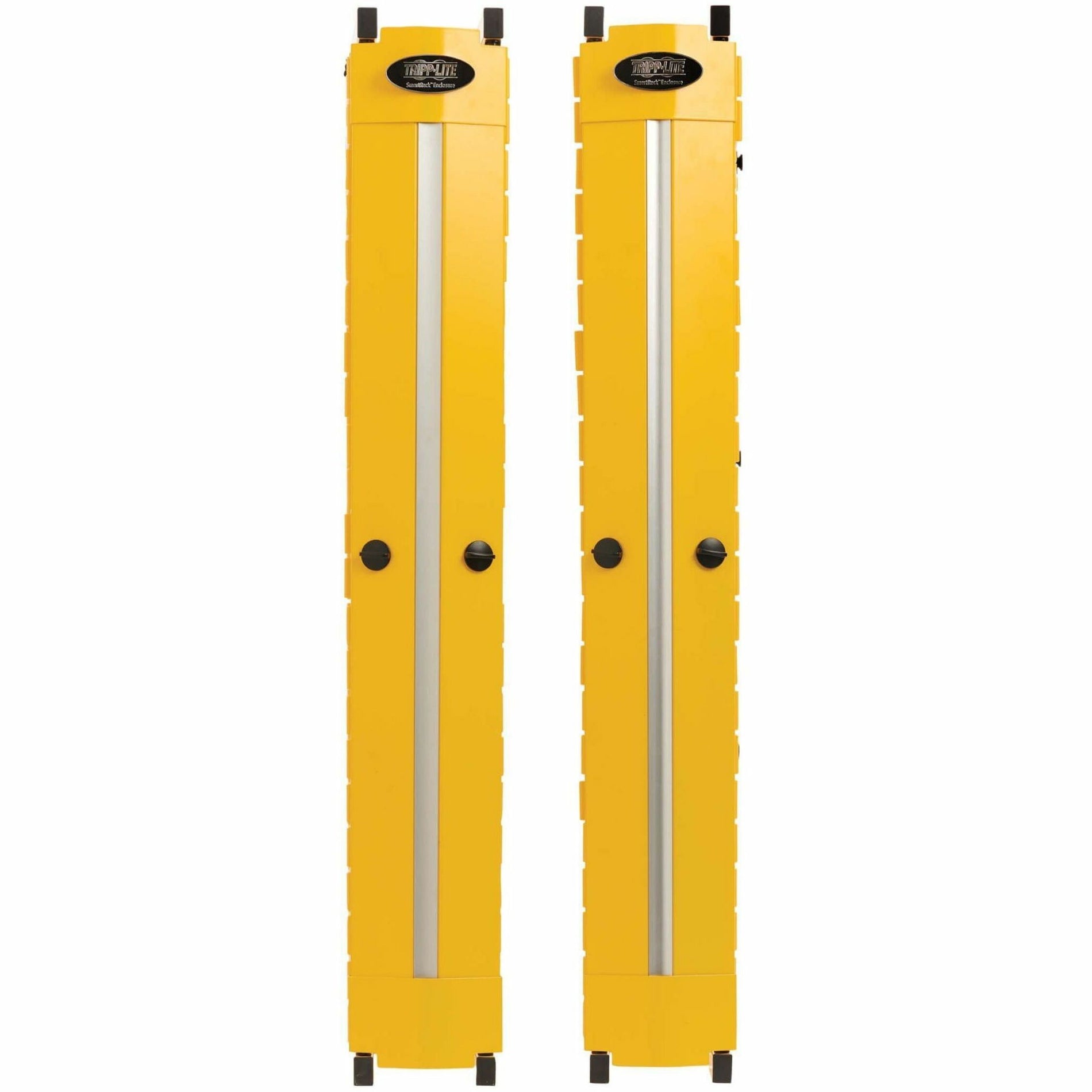 Front profile view of yellow cable manager with continuous channel-alternate-image3