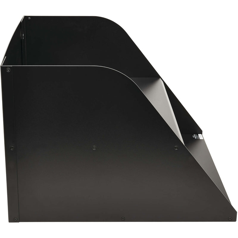 Side view of wall mount shelf showing angular profile and sturdy construction