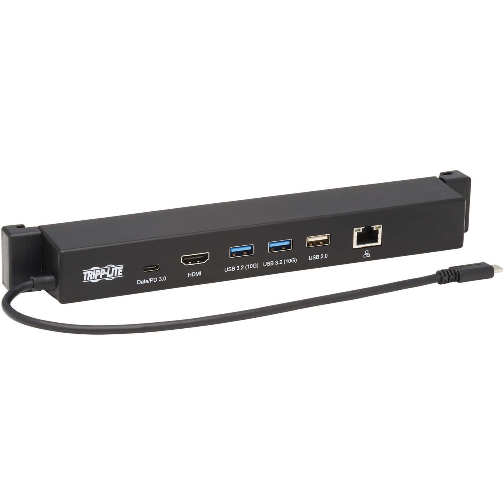 Front view of Tripp Lite Surface docking station showing USB-C, HDMI, USB ports and Ethernet connection-alternate-image1