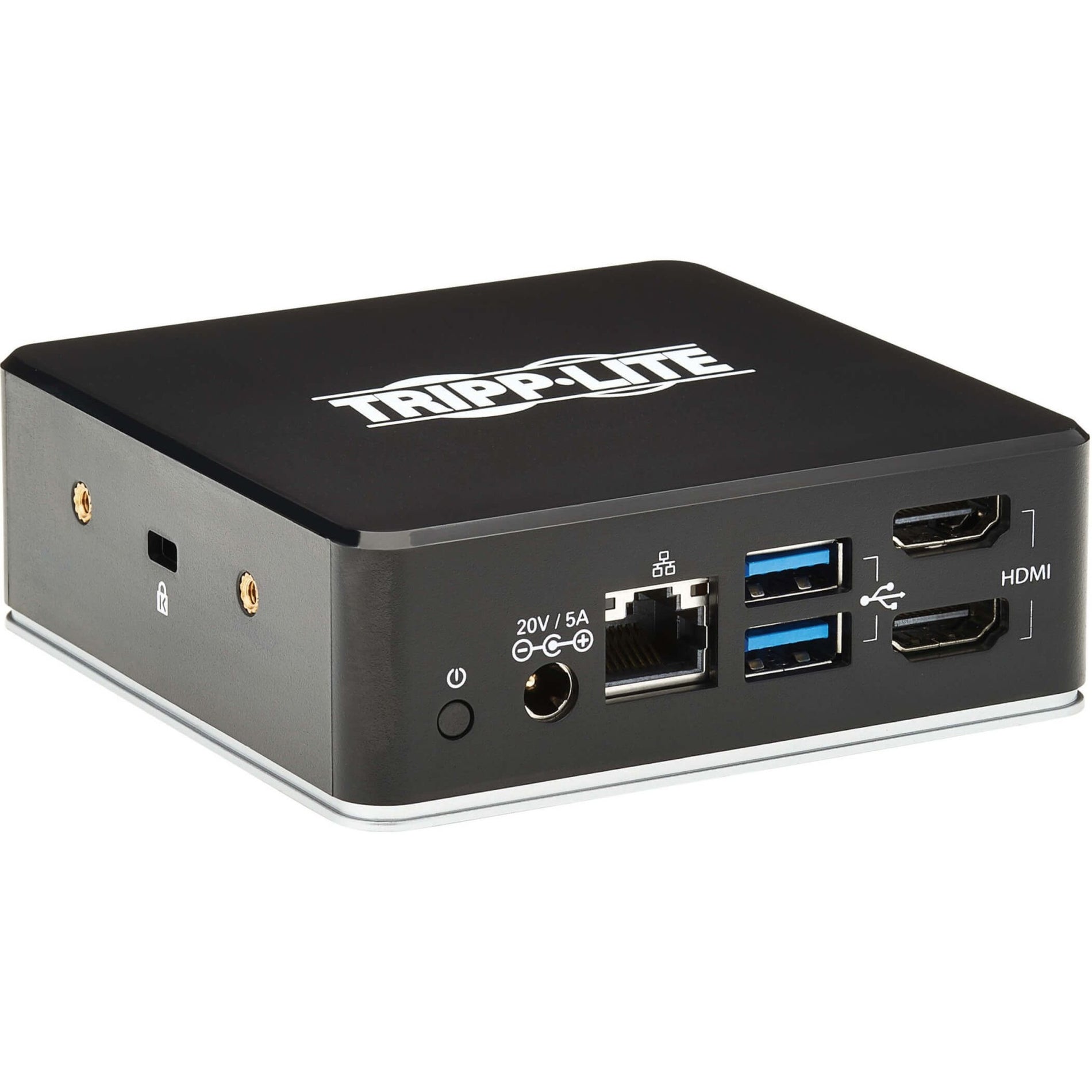 Front view of Tripp Lite U442-DOCK20BINT docking station showing USB, HDMI, and Ethernet ports-alternate-image1