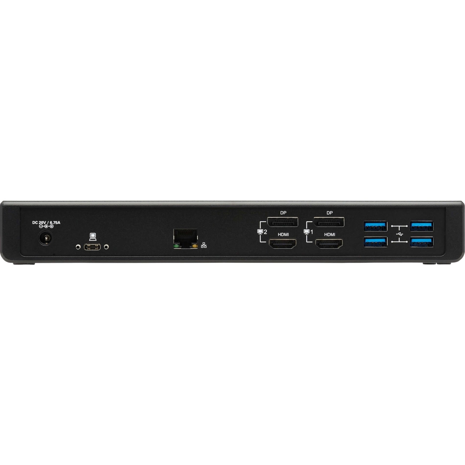 تريب لايت U442-DOCK21BINT محطة إرساء، عرض مزدوج - 5K 60 هرتز DP، 4K 60 هرتز HDMI، USB 3.2 جين 1، محور USB-A/C، GbE، شحن PD بقوة 85 واط