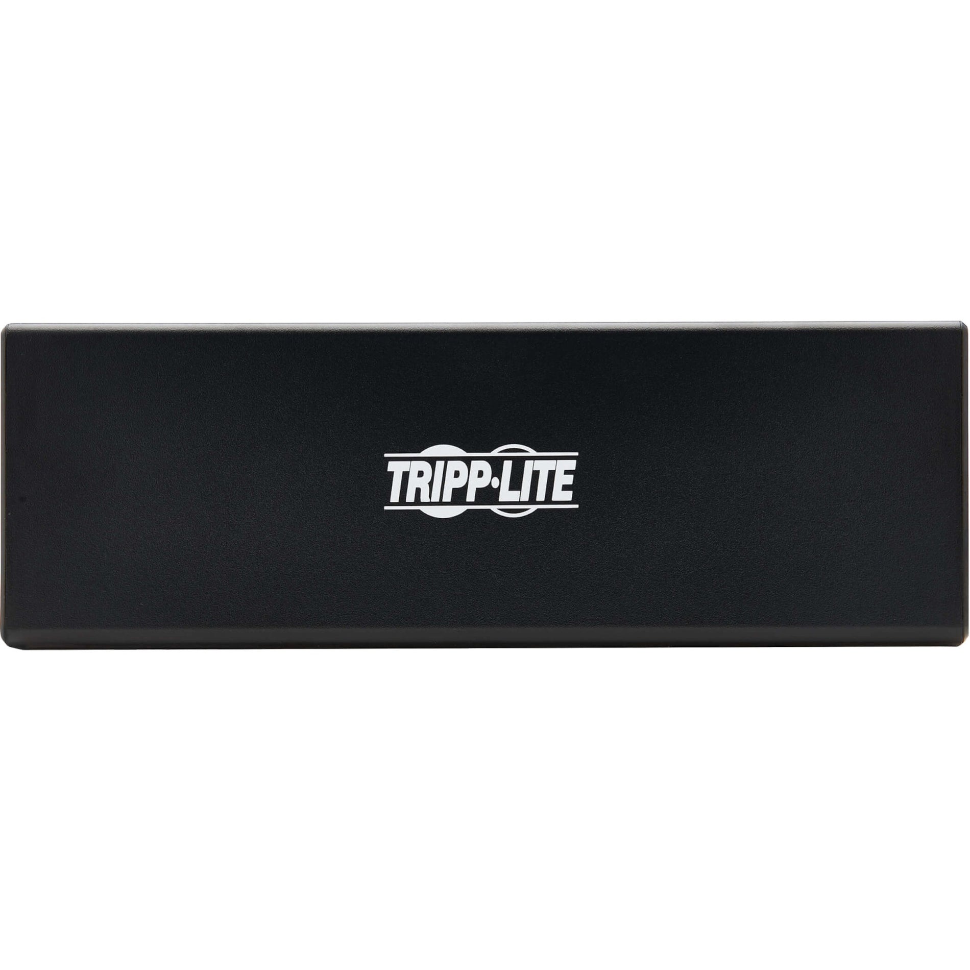 Top view of Tripp Lite docking station showing logo and premium finish-alternate-image8