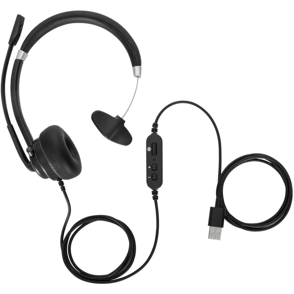 Targus AEH101TT Kabelgebundenes Mono-Headset Leichtes On-Ear-Headset mit drehbarem Mikrofon USB-Typ-A-Schnittstelle