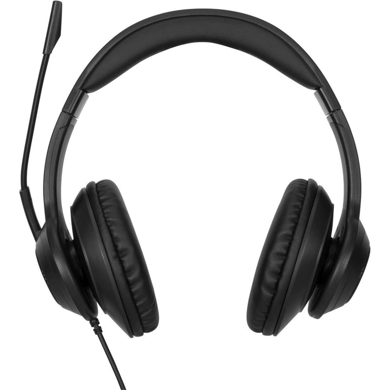 Front view of Targus AEH102TT headset showcasing padded headband and ear cushions