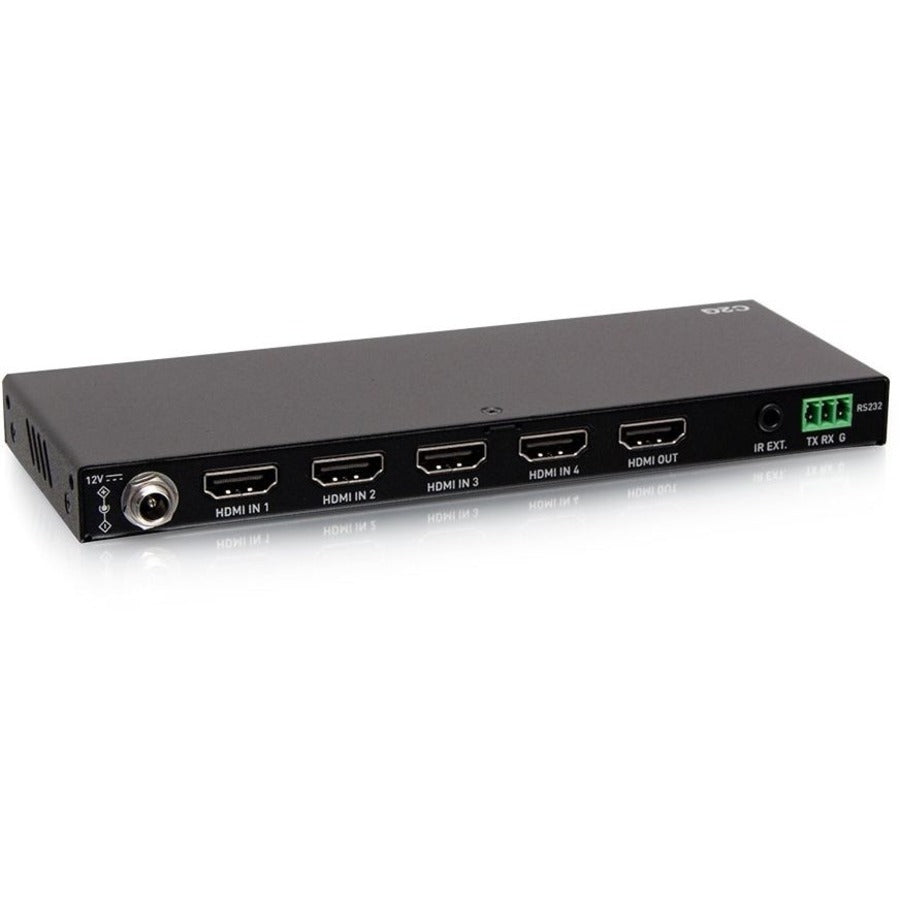 C2G C2G41604 Interruptor HDMI de 4 Puertos - Caja de Interruptor HDMI 4K Soporta Resolución 4K