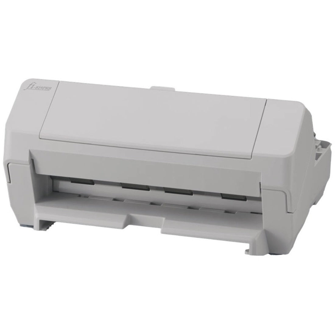 Fujitsu PA03810-D201 Scanner Post Imprinter in light gray color showing paper feed path and imprinting mechanism-alternate-image1