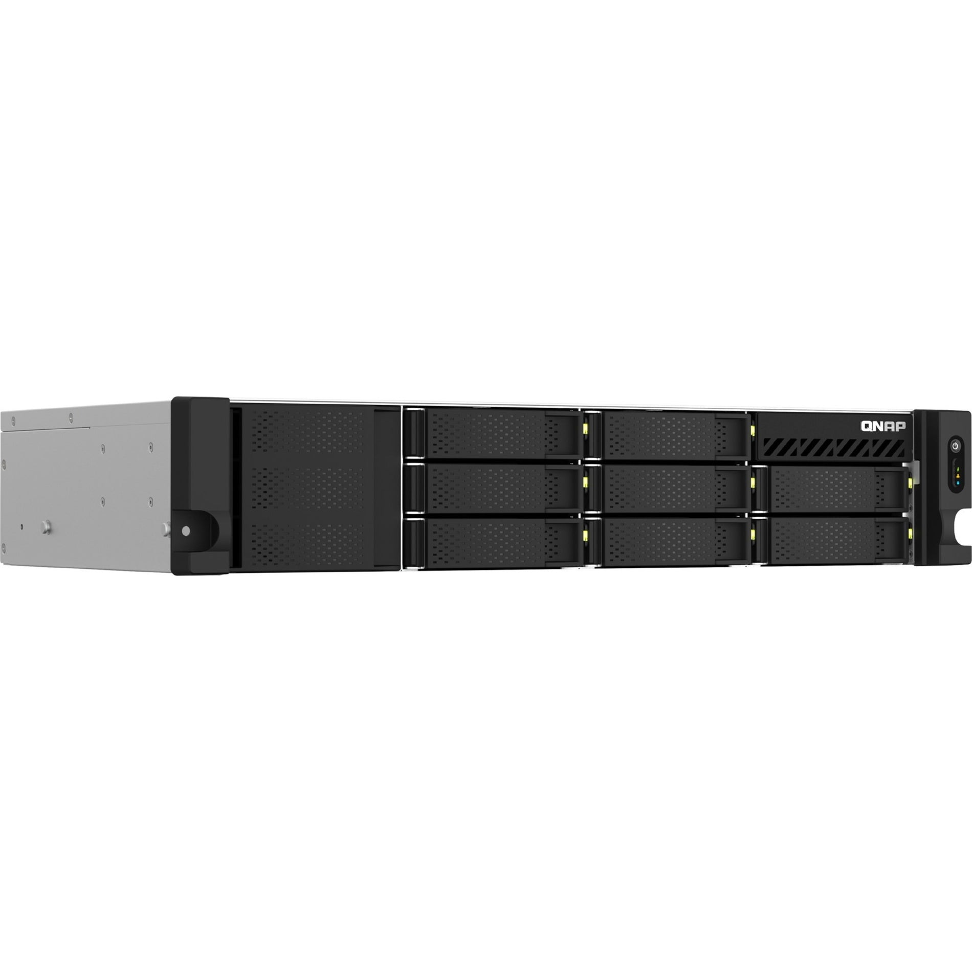 QNAP TS-873AEU-RP-4G SAN/NAS Storage System (TS-873AEU-RP-4G-US), 8-Bay Rackmount, 4GB DDR4 RAM, QuTS hero h5.0.0, 2.5GbE Ethernet, 8x 2.5"/3.5" Bays, RAID Support, 300W Redundant Power Supply