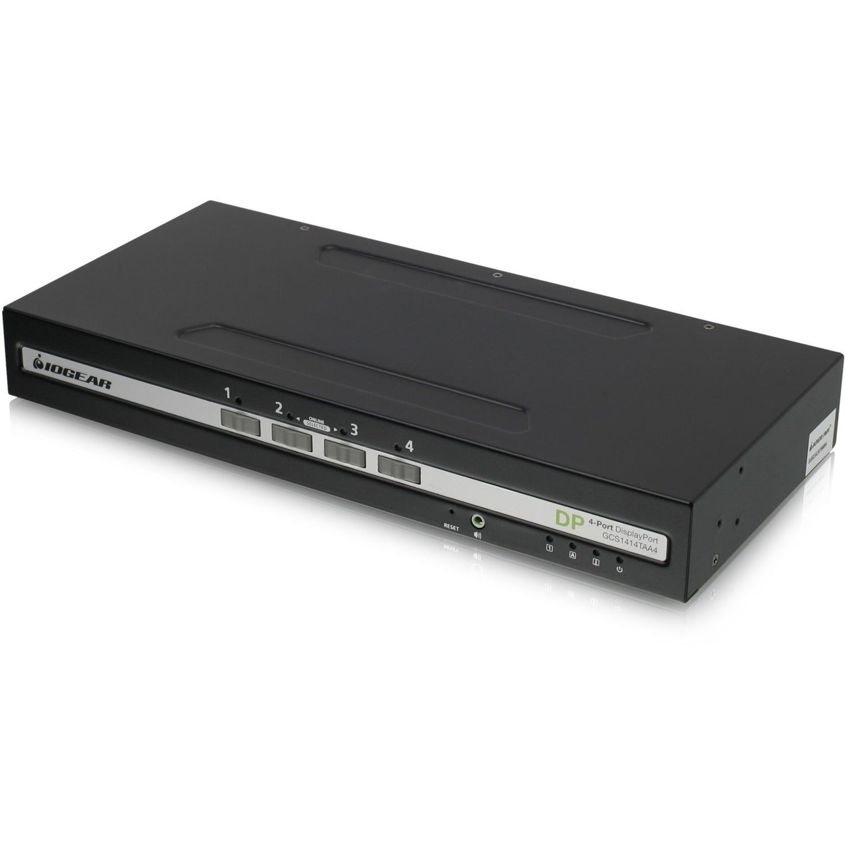 IOGEAR GCS1414TAA4 4-Port Commutateur KVM DisplayPort à vue unique avec audio Résolution 3840 x 2160 Garantie de 3 ans