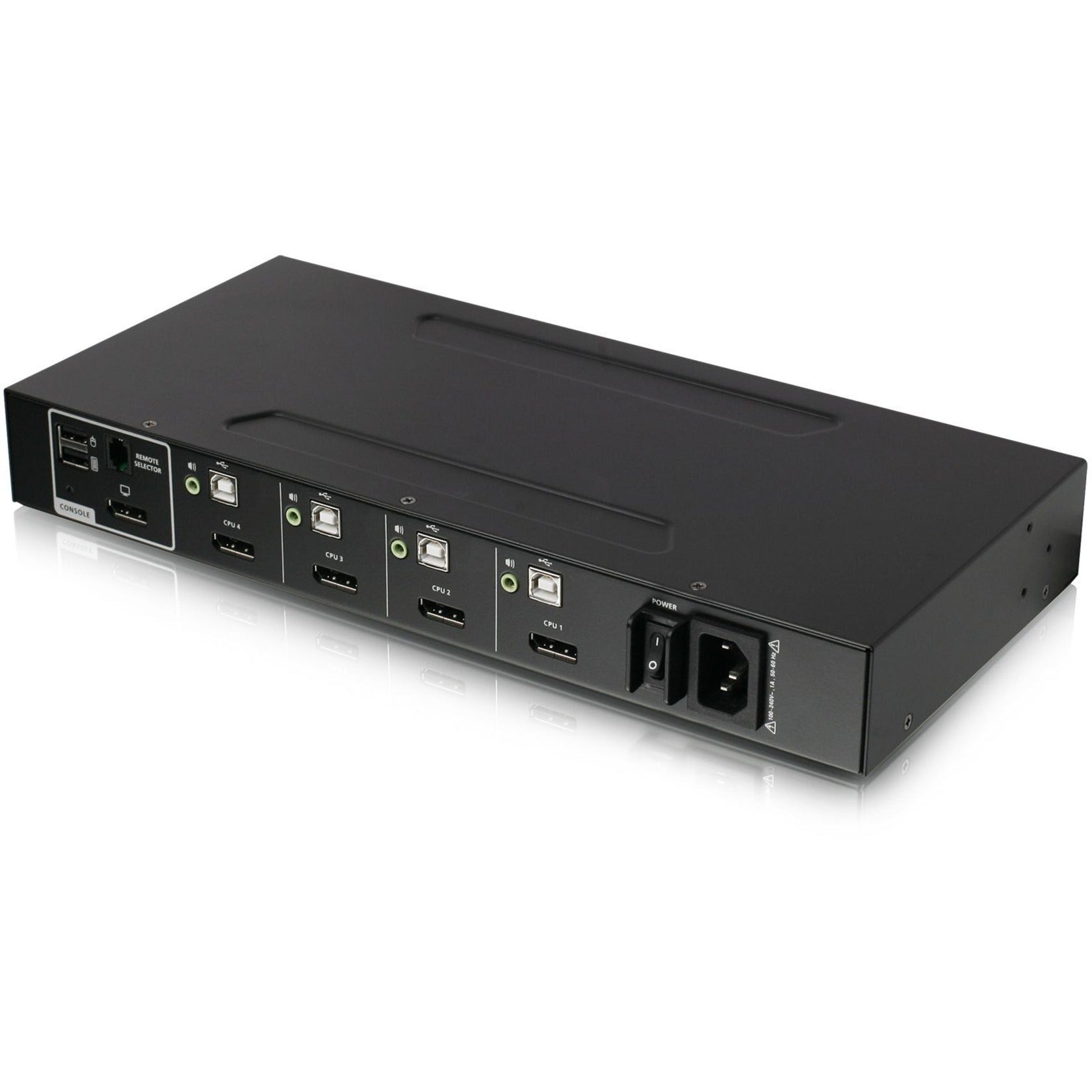 IOGEAR GCS1414TAA4 4-Port Commutateur KVM DisplayPort à vue unique avec audio Résolution 3840 x 2160 Garantie de 3 ans