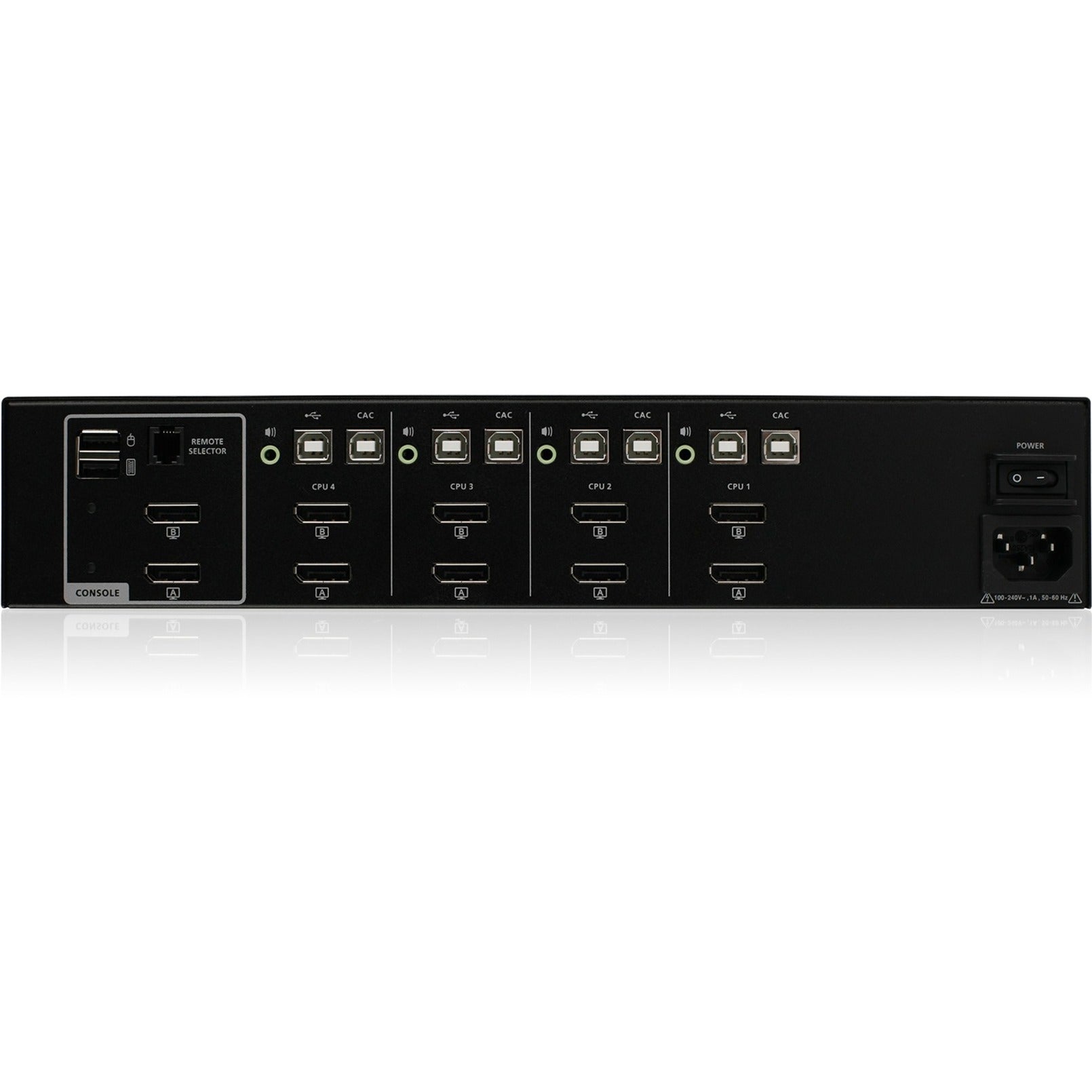 IOGEAR - Conmutador KVM seguro de 4 puertos Dual View DisplayPort GCS1424TAA4C con audio y soporte CAC alta resolución y control seguro