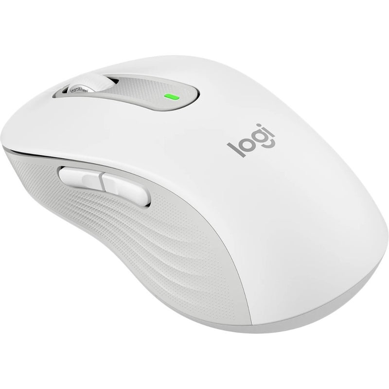 Angled view of Logitech M650 mouse emphasizing its streamlined design