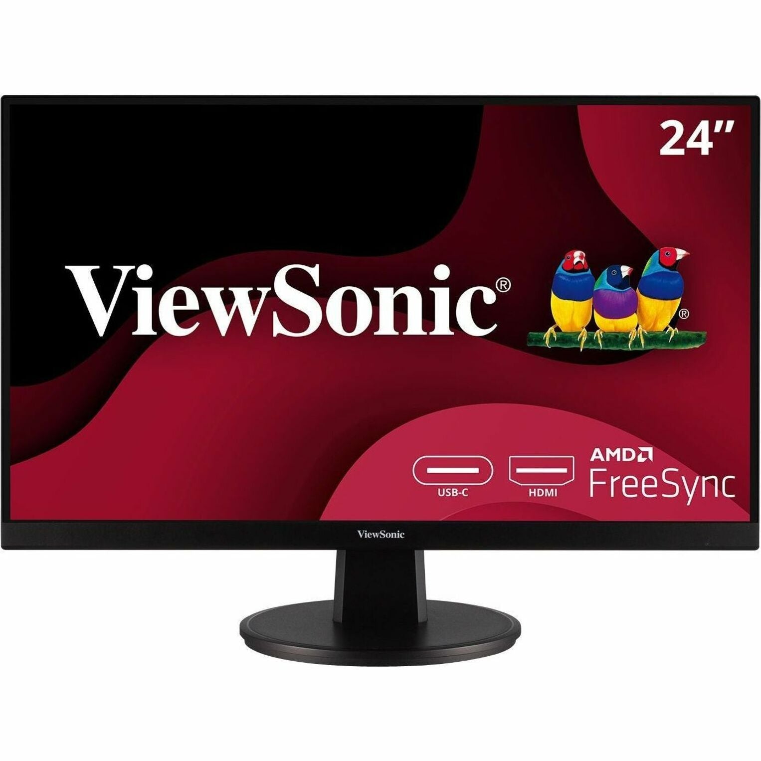 ViewSonic VA2447-MHU 24英寸 1080p MVA显示器，带HDMI和USB-C，无闪屏，FreeSync Premium，75Hz刷新率 品牌名称：ViewSonic 品牌名称翻译：优派