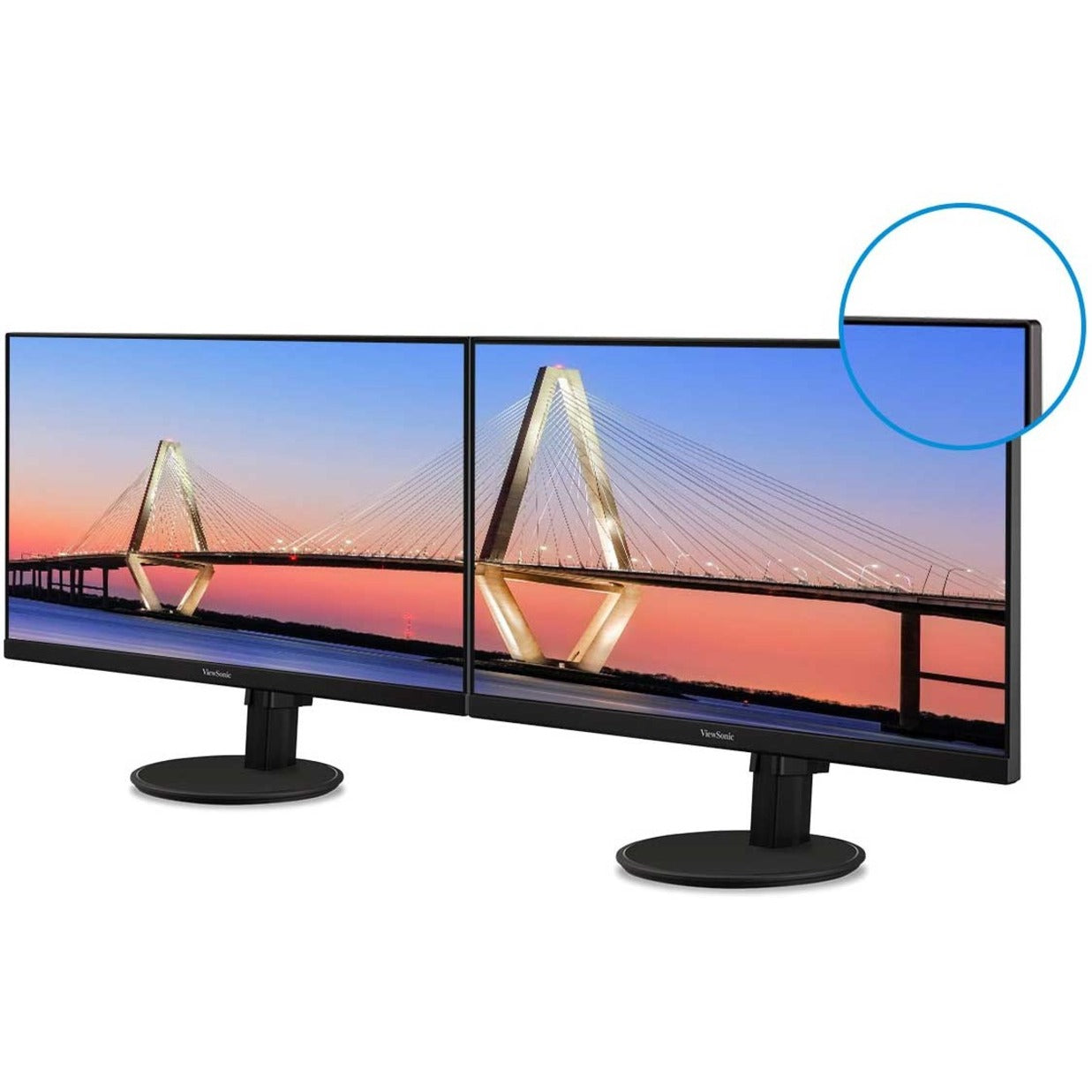 ViewSonic VA2447-MHU 24" 1080p MVA Moniteur avec HDMI et USB-C sans scintillement FreeSync Premium Taux de rafraîchissement de 75Hz