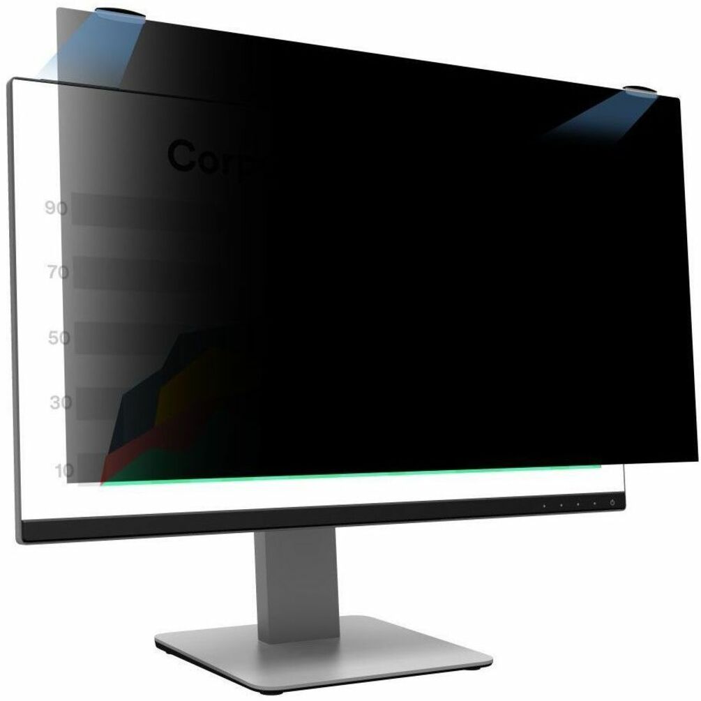 3M privacy filter mounted on a 24.5-inch widescreen monitor showing privacy protection effect-alternate-image1