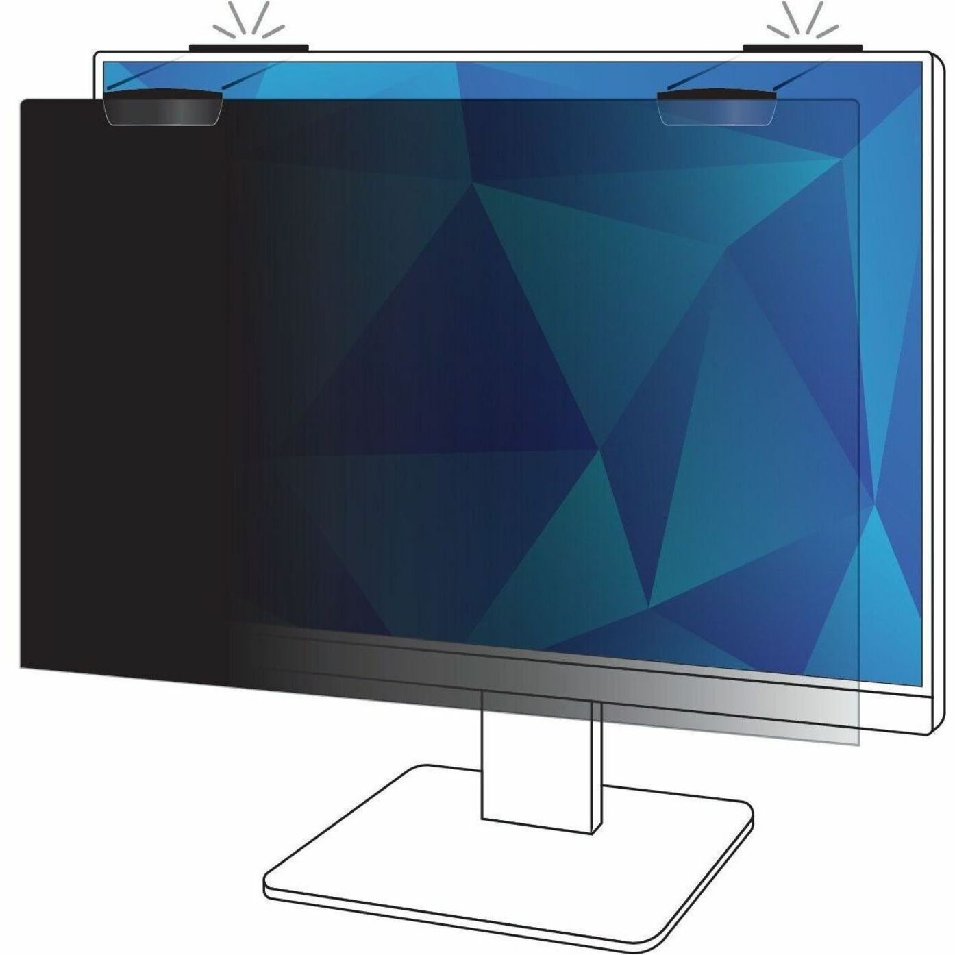 Technical illustration of privacy filter magnetic mounting system-alternate-image5