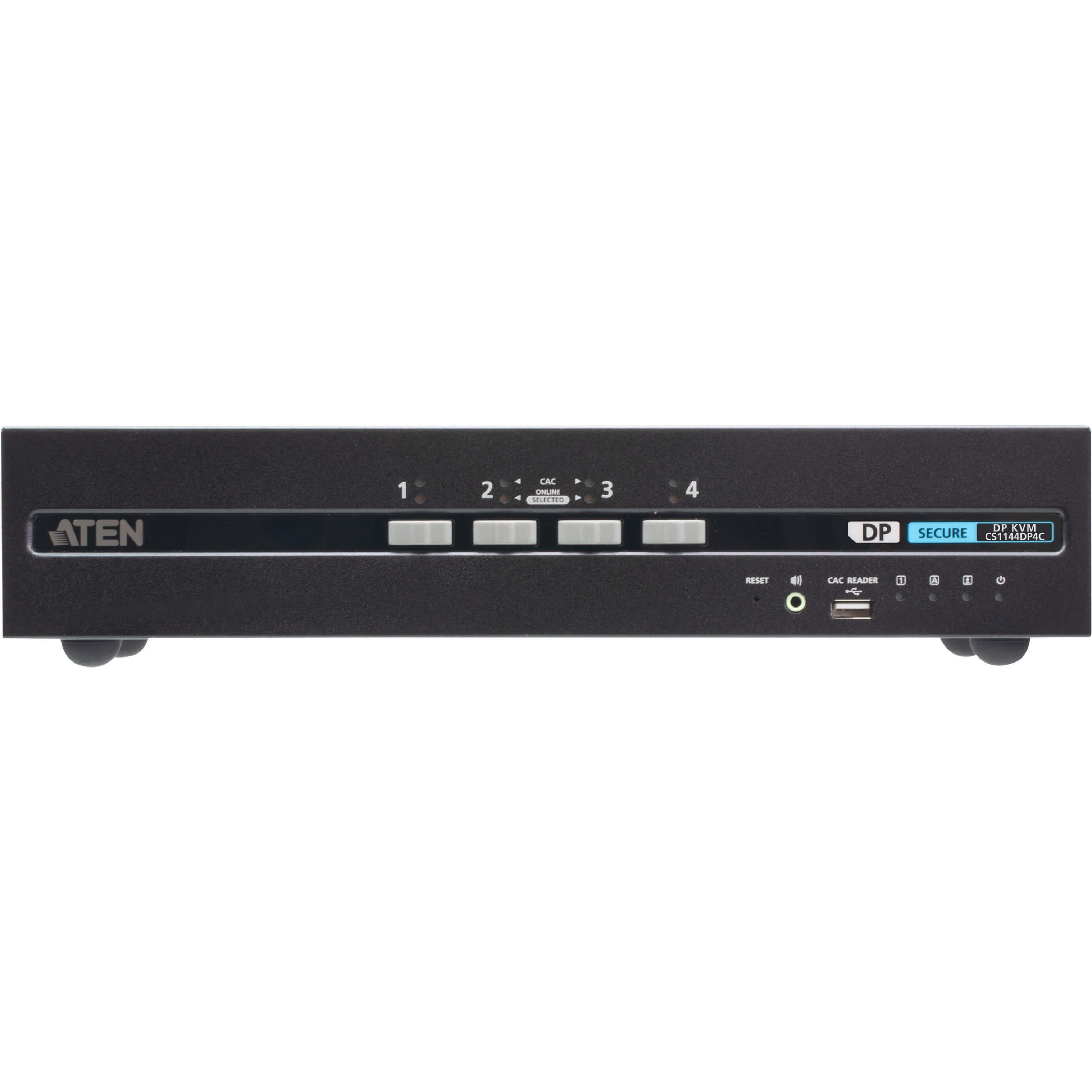 ATEN CS1144DP4C 4端口 USB DisplayPort 双显示器 安全 KVM 开关，带 CAC，3840 x 2160 分辨率，3年保修