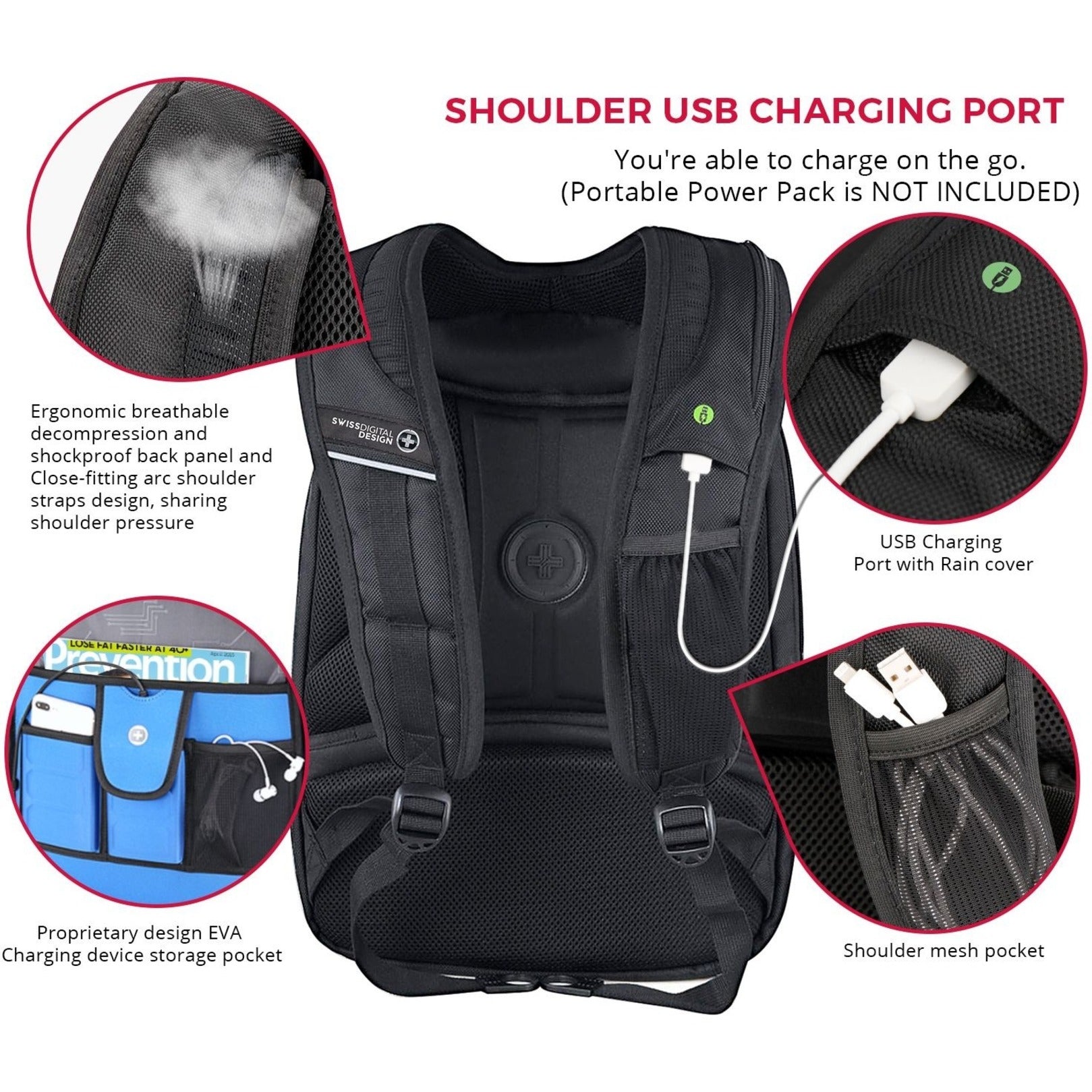 2-pack Women's Back Pocket Portable Mobile Yoga Shockproof Yoga