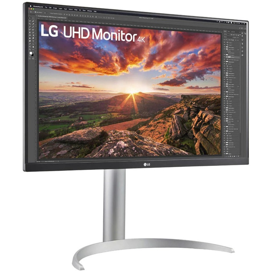 LG = エルジー 27BP85UN-W = 27インチ 4K UHD ゲーミング LCD モニター - シルバー、ブラック、ホワイト、FreeSync、95% DCI-P3、USB ハブ