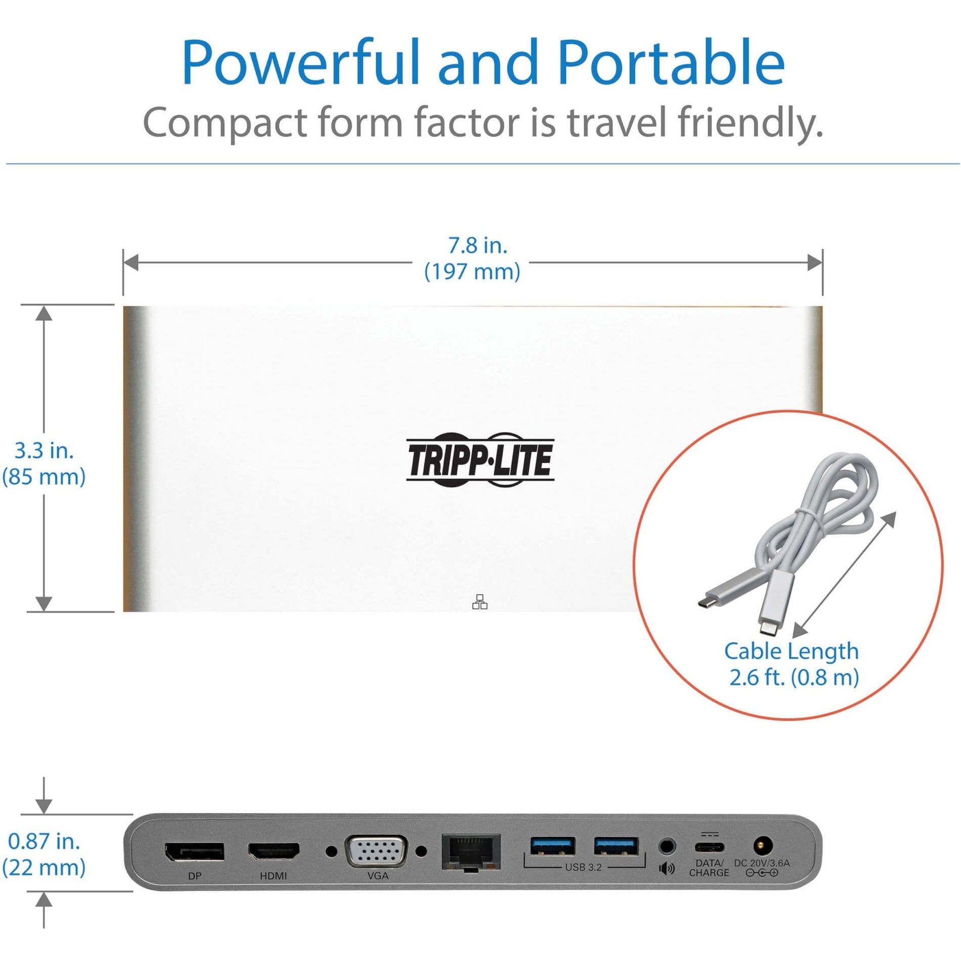 Tripp Lite U442-DOCK4-INT Docking Station 4K HDMI USB-C USB Type-A Gigabit Ethernet