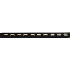 Tripp Lite U223-010-INT 10-Port USB Hub, External Power Supply, International Adapters, USB 2.0 Type A, Mac/PC Compatible, 480 Mbps Transfer, Black - U223-010-INT (3 Year Warranty)