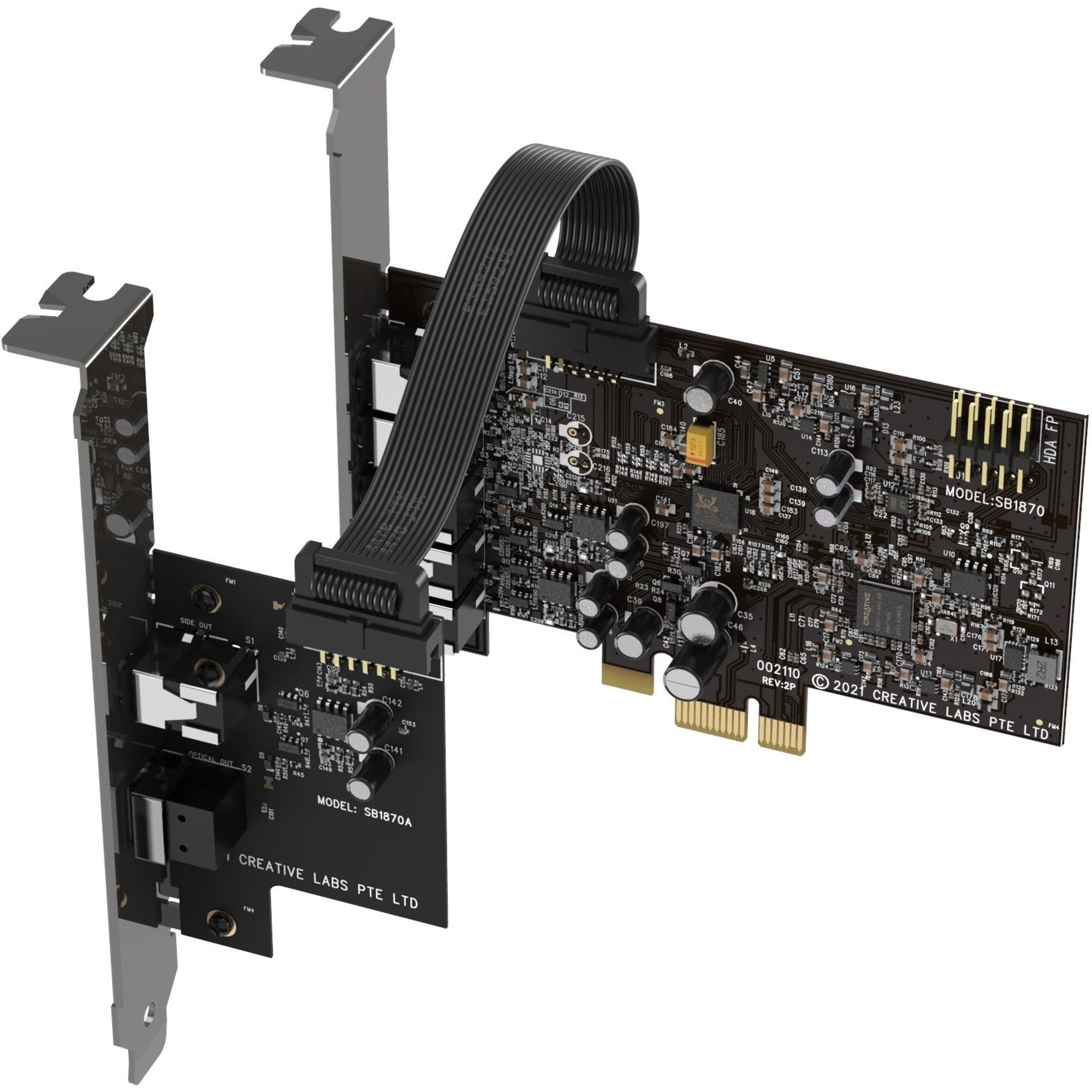 Sound Blaster Audigy Fx V2 with dual bracket setup and ribbon cable-alternate-image6