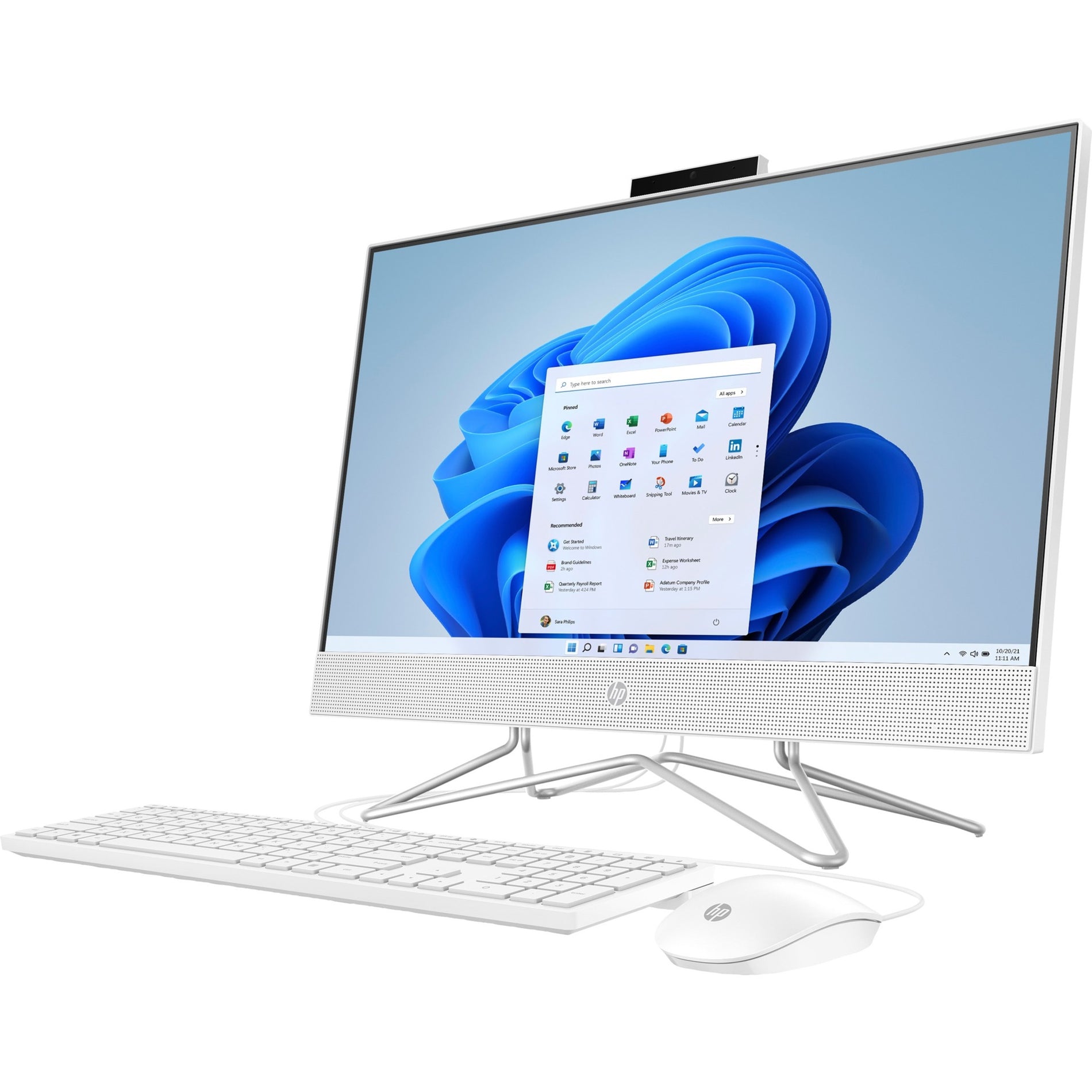 HP All-in-One 24-dd1036 Bundle PC, Intel Core i3, 8GB RAM, 256GB SSD, Windows 11 Home