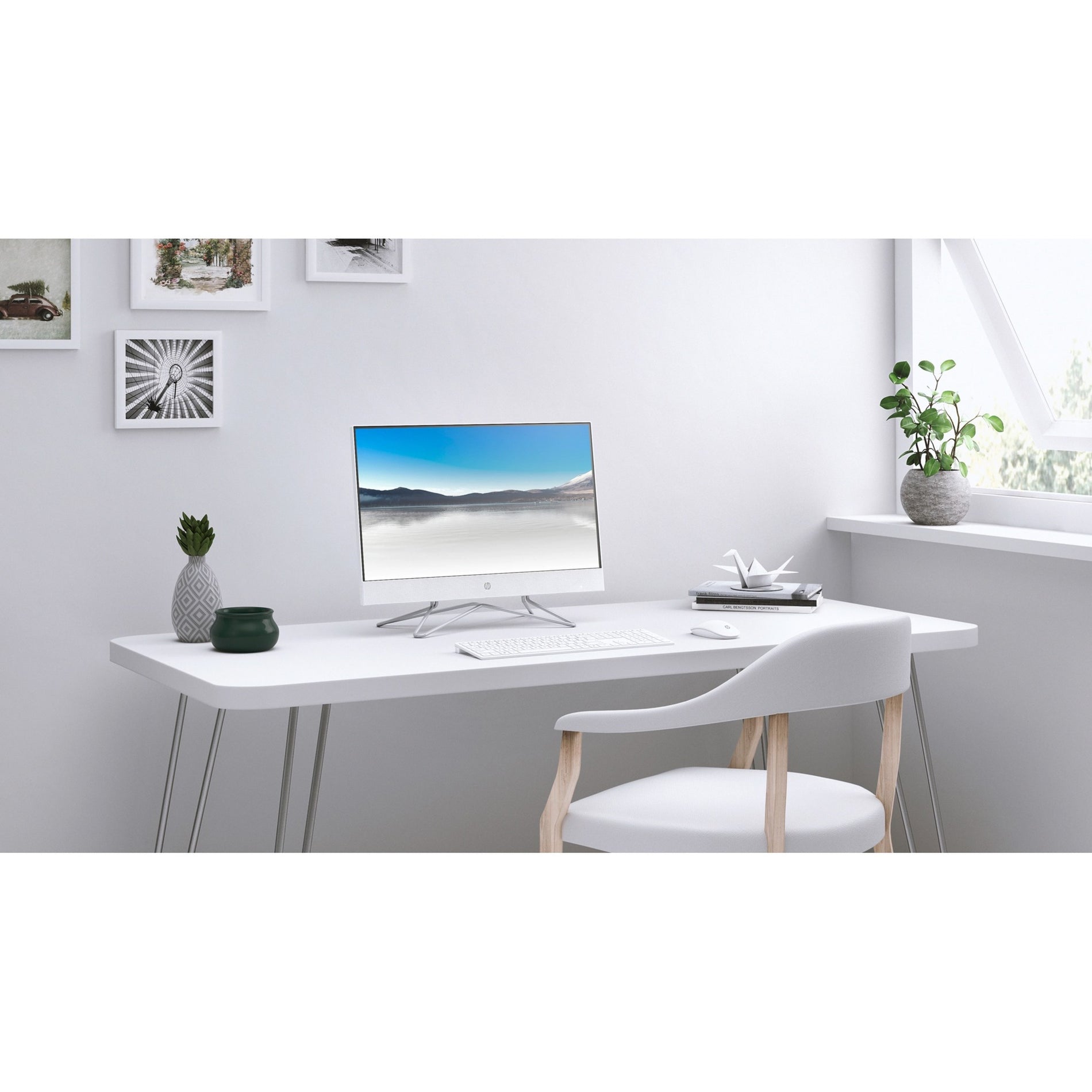 HP All-in-One 24-dd1036 Bundle PC, Intel Core i3, 8GB RAM, 256GB SSD, Windows 11 Home