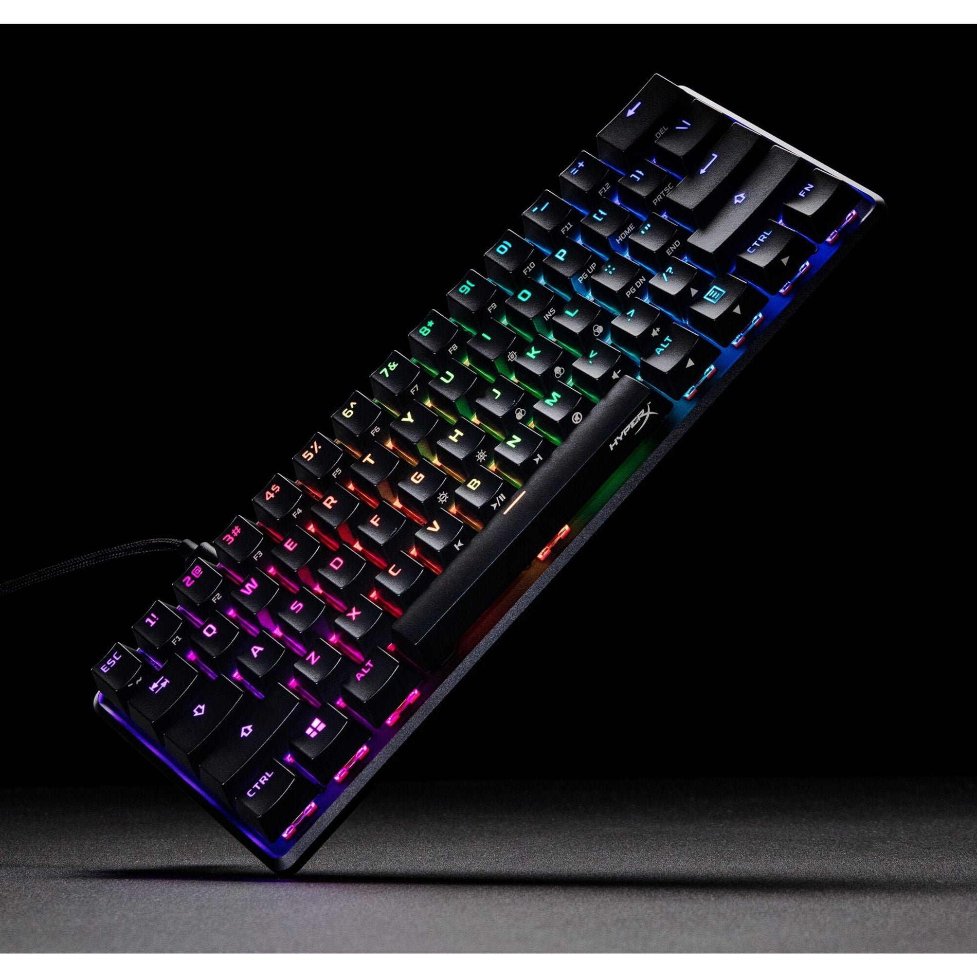 HyperX 4P5N4AA Alloy Origins 60 Mechanical Gaming Keyboard, HX Red, RGB LED Backlight, Anti-ghosting, Multi-host Support