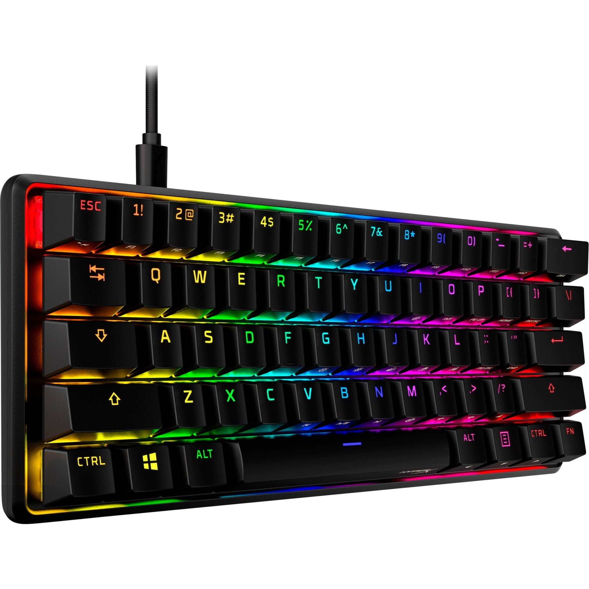 HyperX 4P5N4AA Alloy Origins 60 Mechanical Gaming Keyboard, HX Red, RGB LED Backlight, Anti-ghosting, Multi-host Support