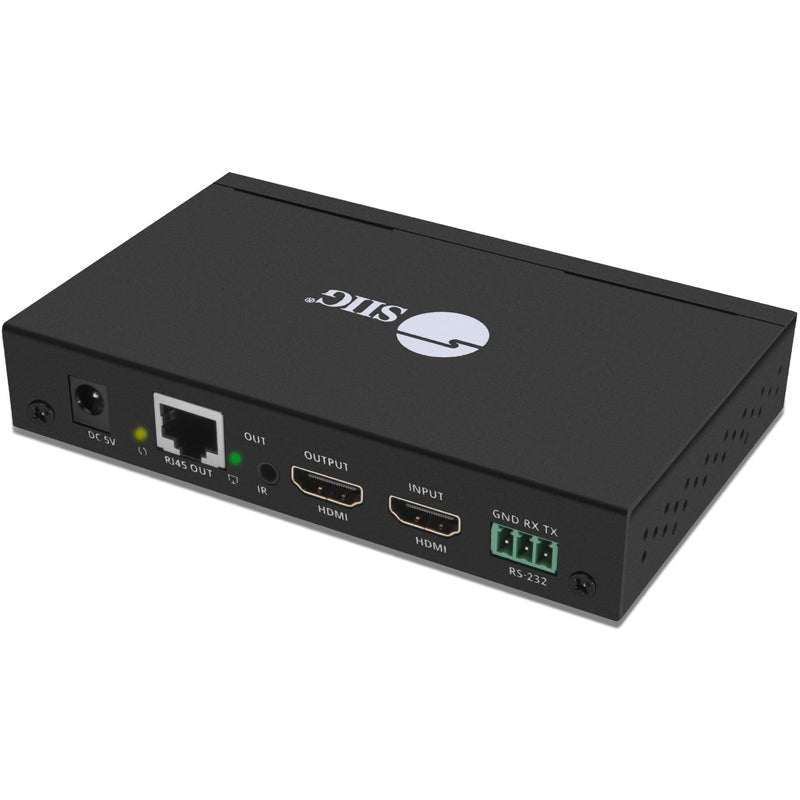 Angled view of SIIG HDMI Over IP Extender showing overall design