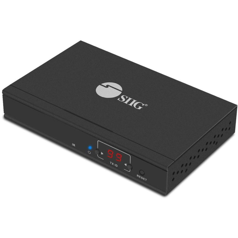 Front view of SIIG HDMI Over IP Extender showing LED display and control interface