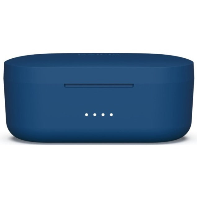 Front view of Belkin SOUNDFORM Play charging case showing LED indicators