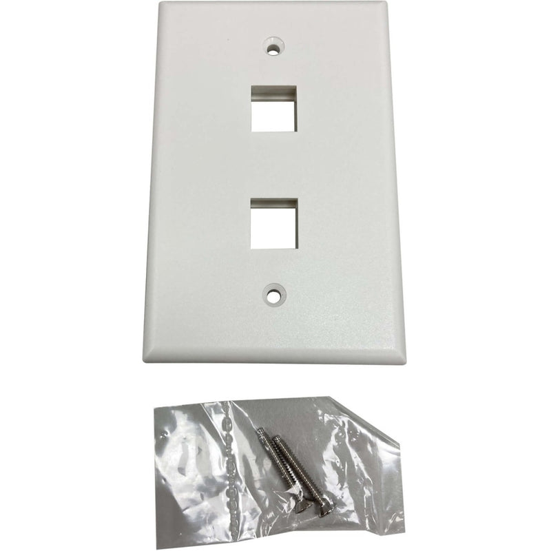 Wall plate with included mounting screws in packaging