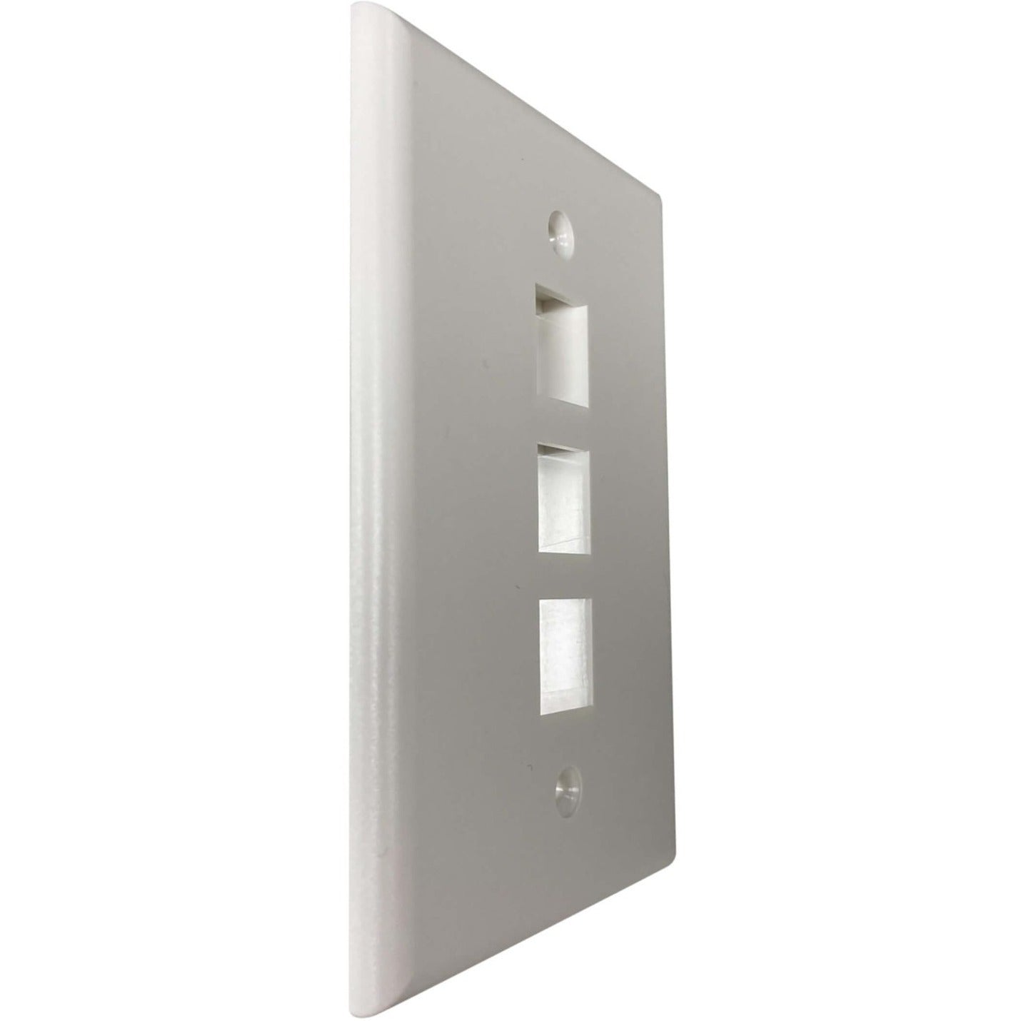 Tripp Lite N042AB-003-IVM Safe-IT 3-Port Single-Gang Keystone Wall Plate Antibacterial Ivory Matte TAA  ทริปไลท์ N042AB-003-IVM เซฟ-ไอที 3 พอร์ต สำหรับติดผนังแบบหนึ่งแถว ป้องกันแบคทีเรีย ไอวอรี่ แมท TAA