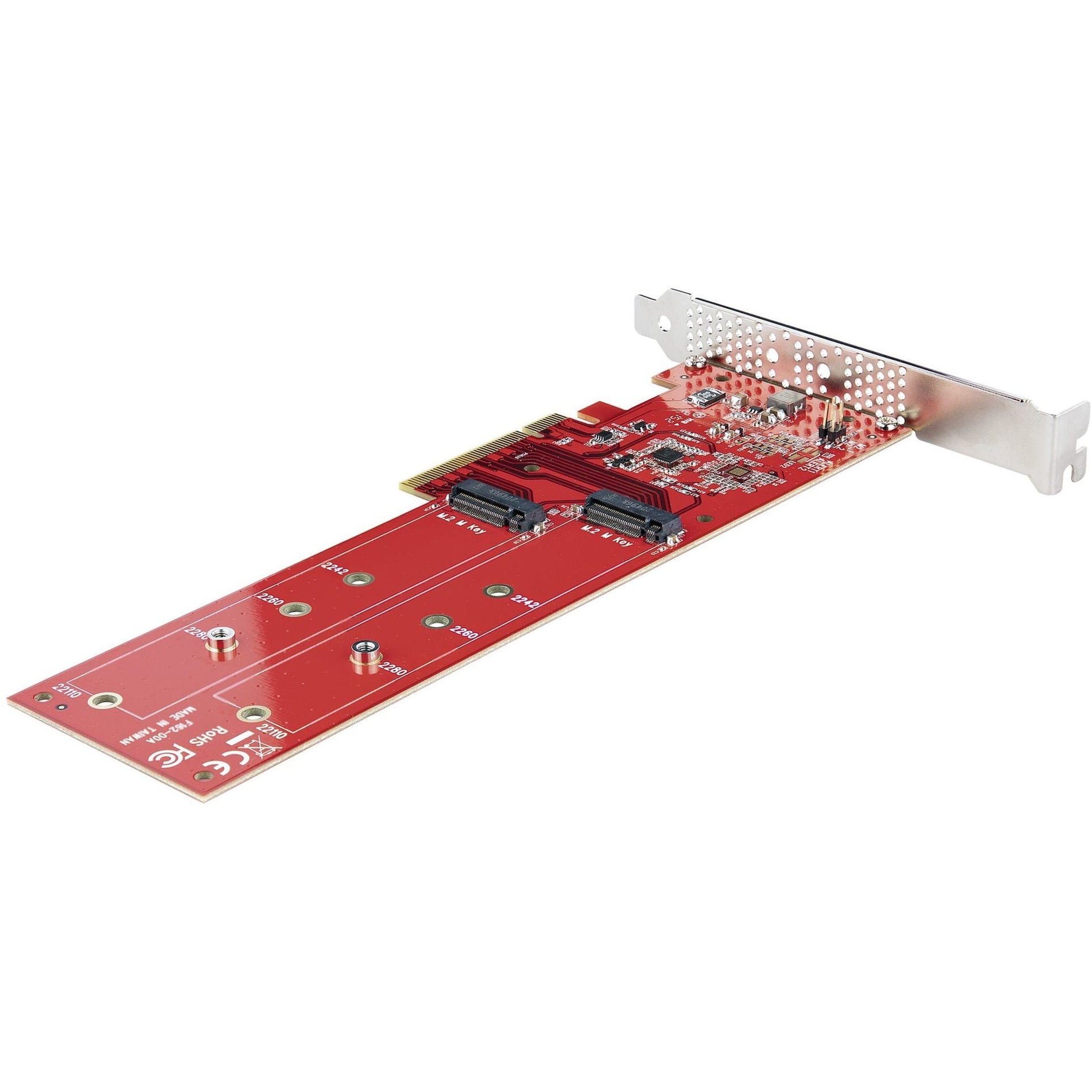 StarTech.com 启达科技  PCIe PCIe  M.2 M.2  Adapter Card 适配卡  Dual 双  NVMe NVMe  AHCI AHCI  SSD 固态硬盘  PCI Express PCI Express  Bifurcation 分流