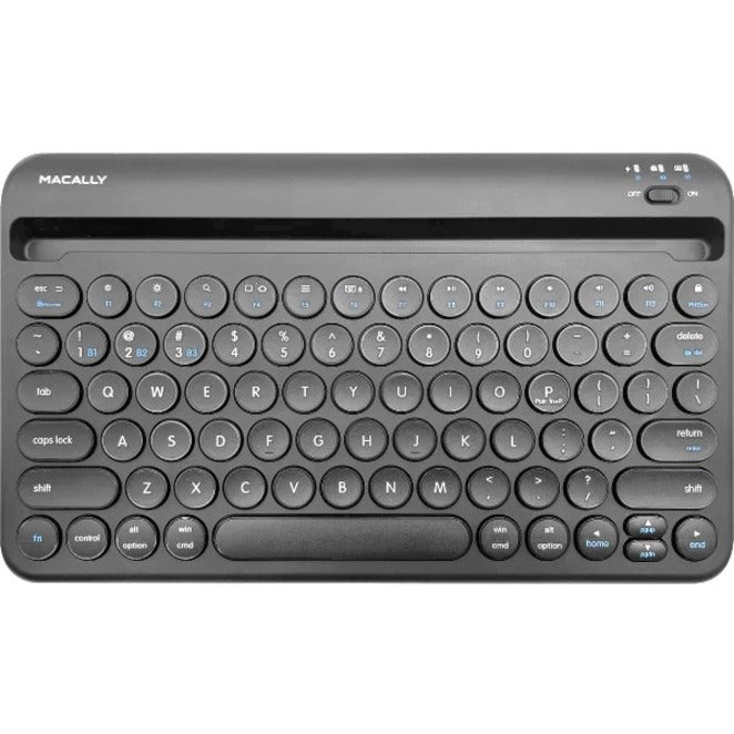 Macally BTTABKEYBATB Rechargeable iPad Bluetooth Compact Keyboard Quick Switch 3 Devices, Wireless, 30 ft Operating Distance