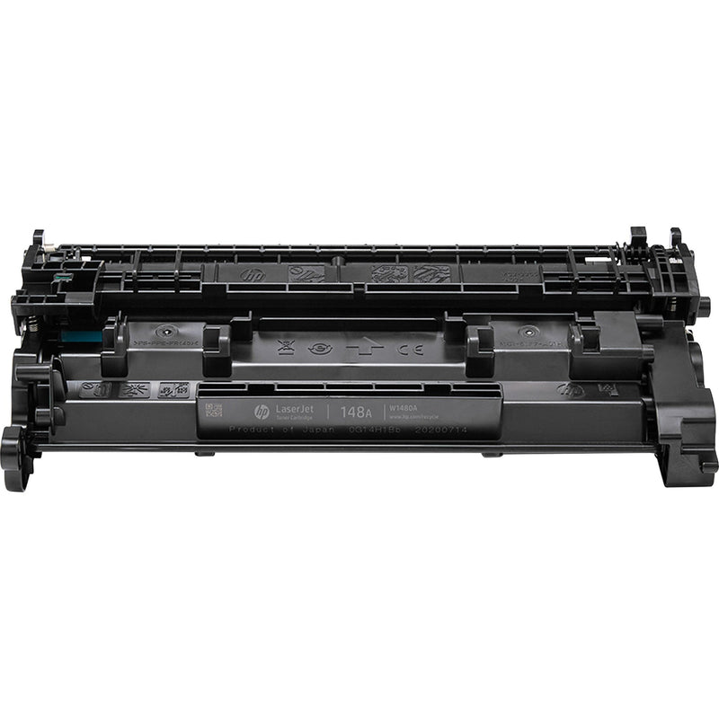 Front view of HP 148A toner cartridge showing detailed engineering and construction