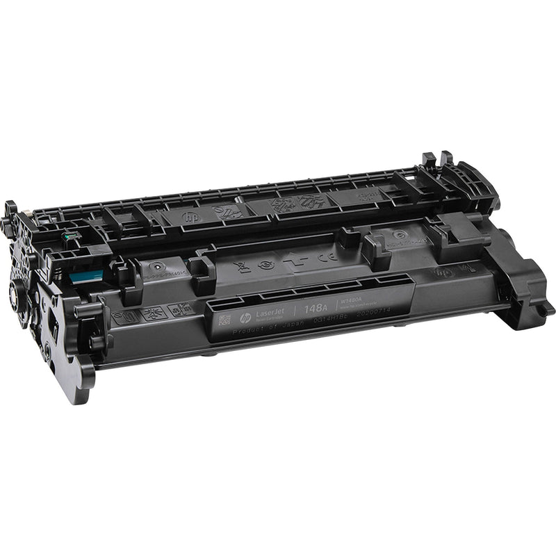 Detailed side view of HP 148A toner cartridge showing internal components and construction