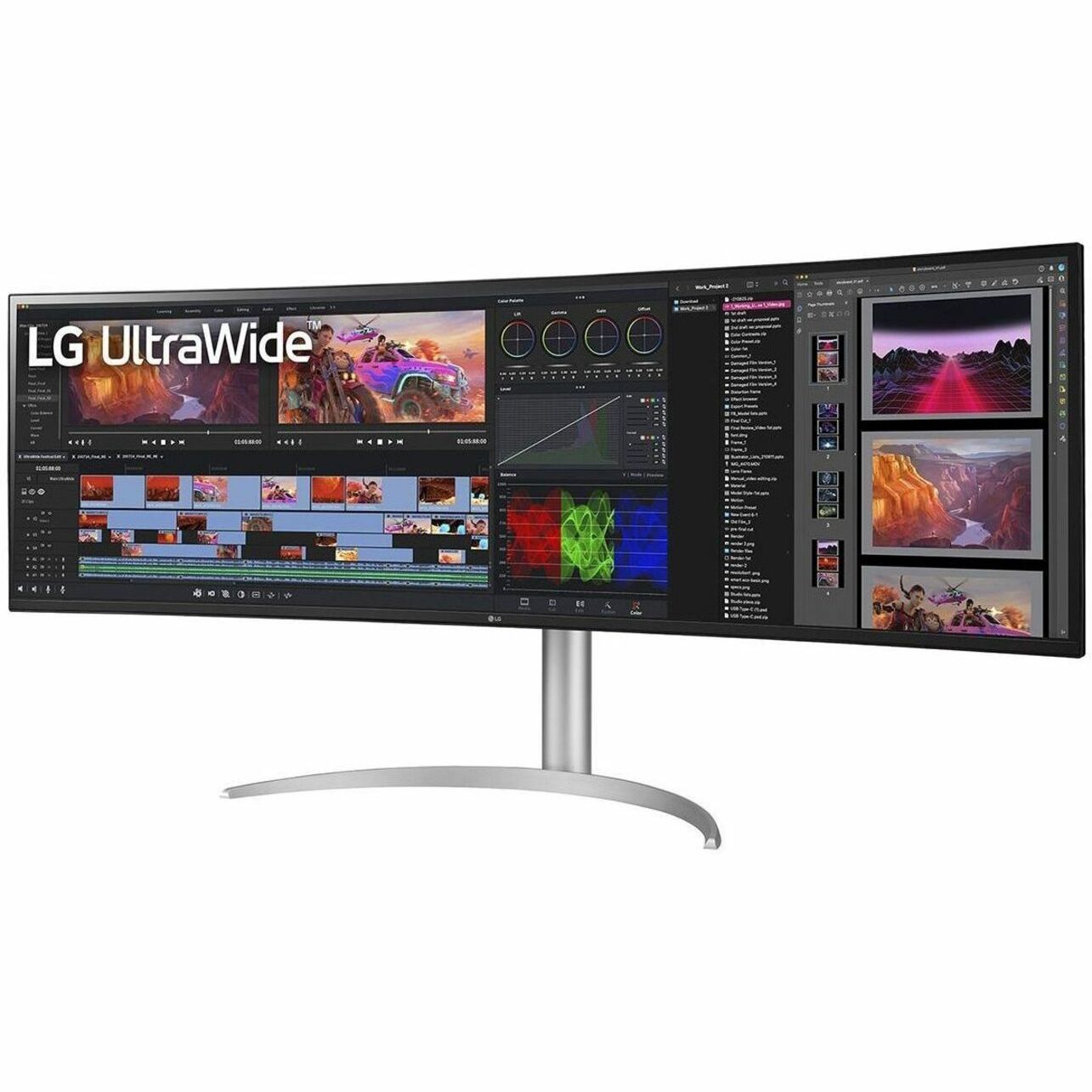LG UltraWide 49WQ95C-W Affichage de jeu LCD Écran incurvé 49" UW-QHD 32:9 144 Hz FreeSync Premium Pro / compatible G-sync