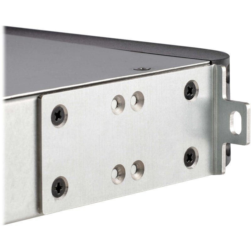 Close-up detail of Tripp Lite SMC1500RT1U rack mounting bracket and installation hardware