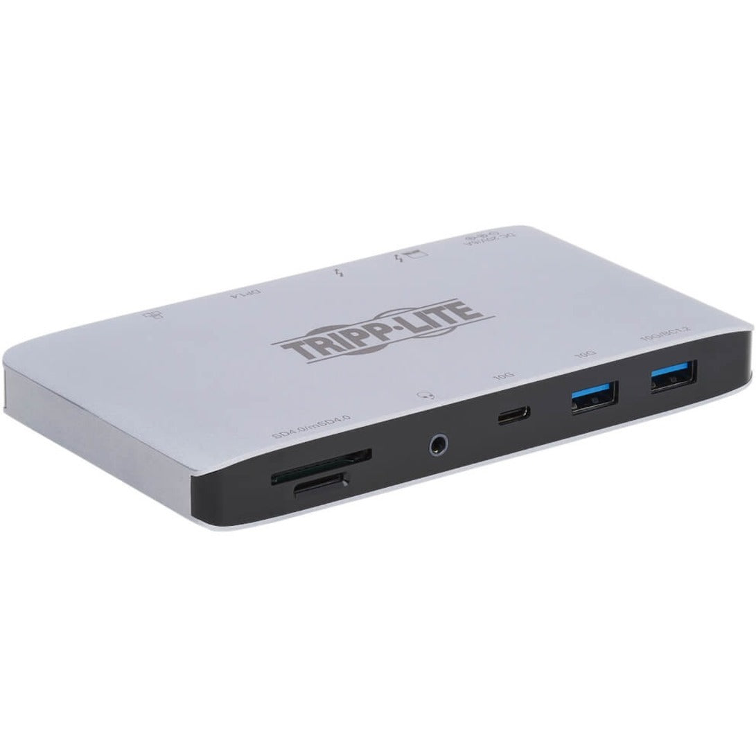 Tripp Lite MTB3-DOCK-03INT Estación de Acoplamiento Thunderbolt 3 Fuente de Alimentación de 120W 2x Puertos Thunderbolt 3 HDMI USB-C USB-A DisplayPort RJ-45 Lector de Tarjetas SD/microSD Ethernet Gigabit