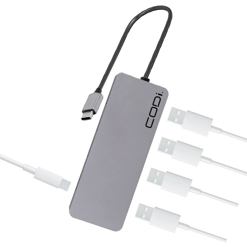 CODi USB-C hub with multiple USB cables showing connectivity options