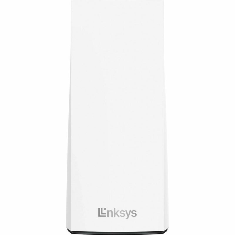 Side profile of Linksys Atlas 6 mesh WiFi router showing sleek vertical design