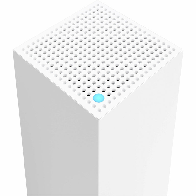 Close-up top view of Linksys Atlas 6 showing detailed perforated panel design