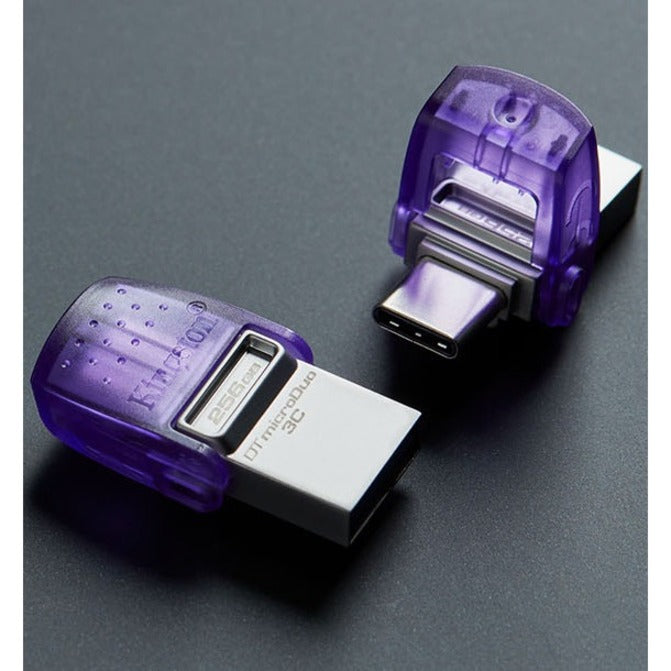 金士顿 DTDUO3CG3/256GB DataTraveler microDuo 3C 闪存盘 256GB 存储 紫色 金士顿品牌 金士顿