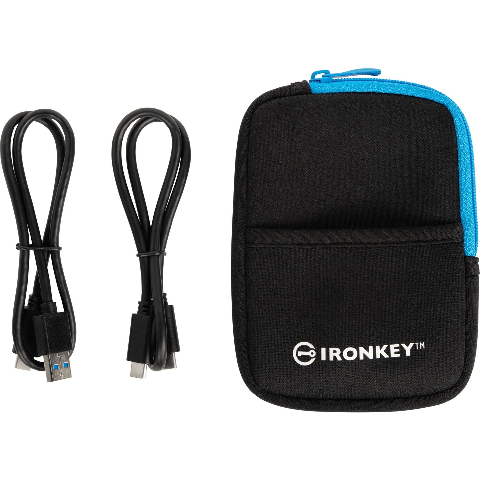 IronKey Vault Privacy 80 accessories including USB cables and carrying case-alternate-image6