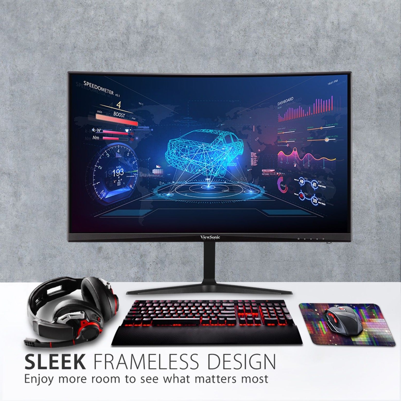 ViewSonic VX2418C 24" 165Hz Curved Gaming Monitor, Full HD, 1ms Response Time, HDMI/DisplayPort